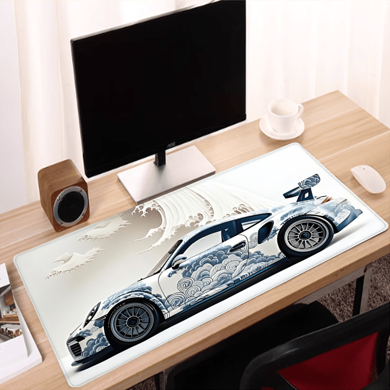 Ocean Wave Racing Car Mouse Pad