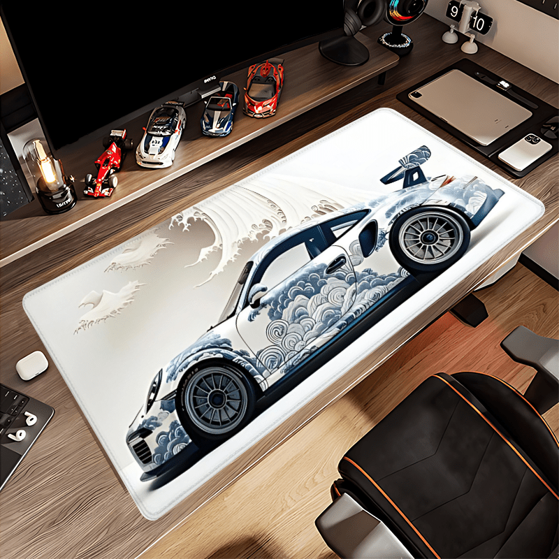 Ocean Wave Racing Car Mouse Pad