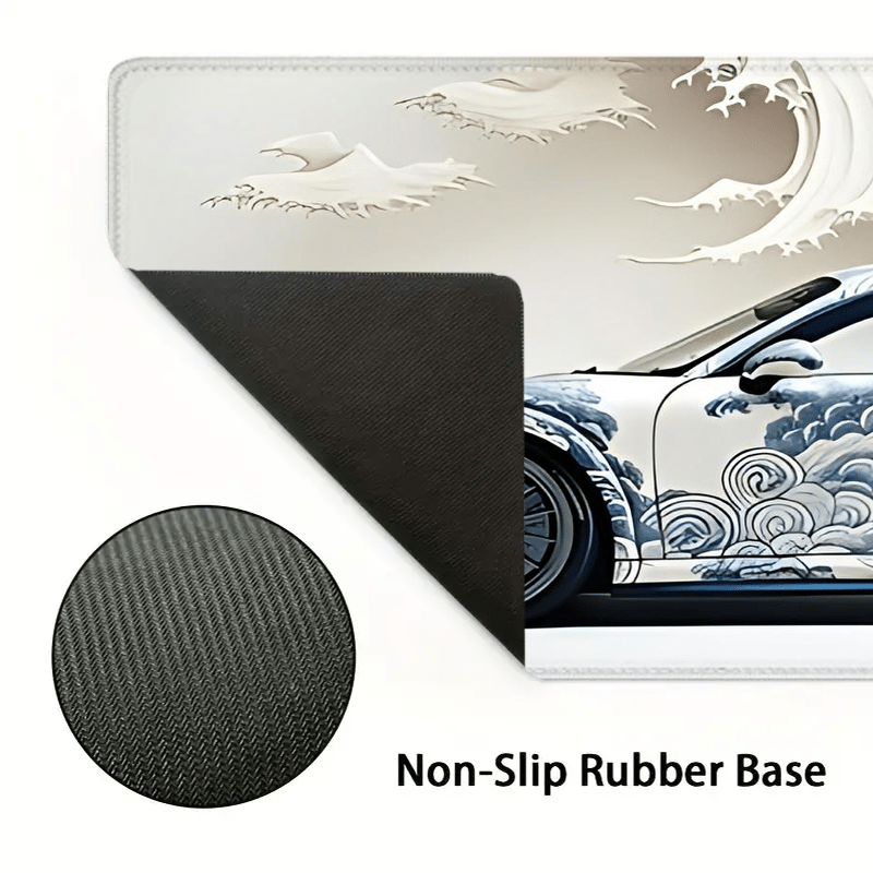 Ocean Wave Racing Car Mouse Pad