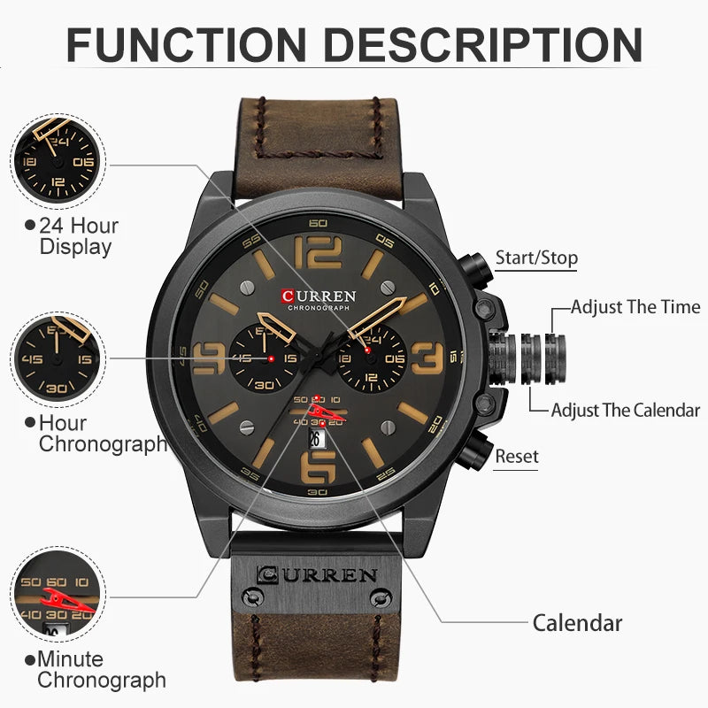 Mens Leather Watches