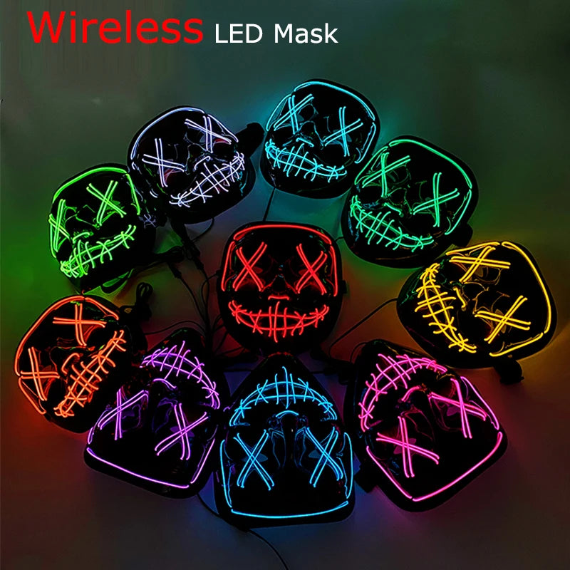 Wireless Halloween Neon LED Mask