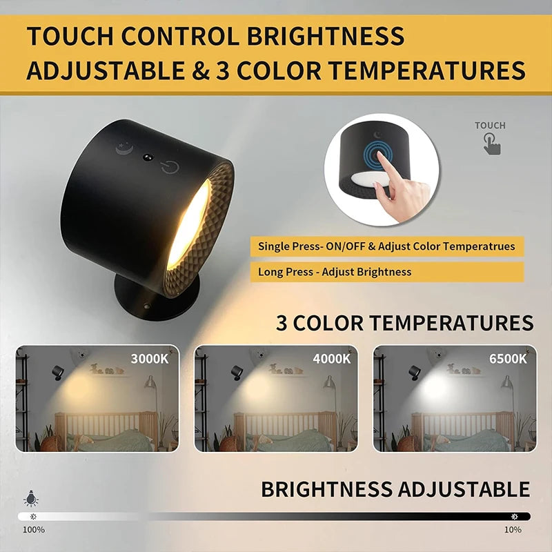 Led Double Head Wall Lamp Touch