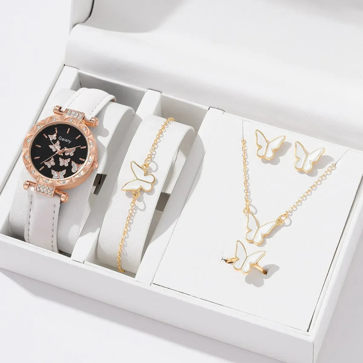 Women Watch-Necklace-Ring-Bracelet Set