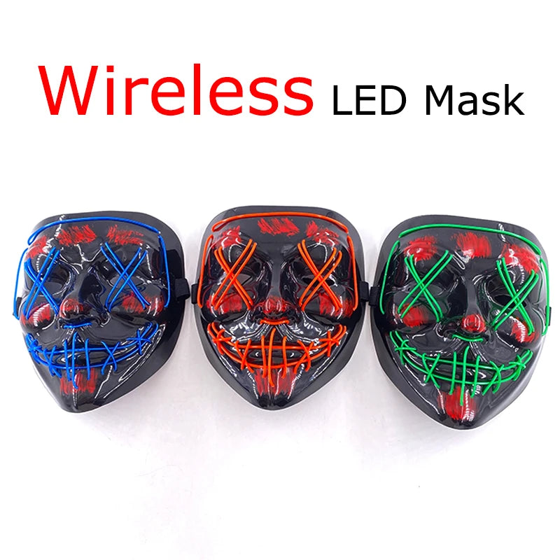 Wireless Halloween Neon LED Mask