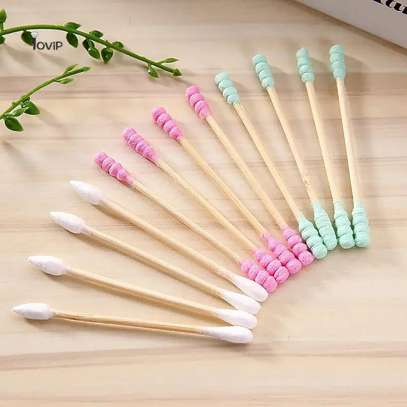 100pcs Pack Double Head Cotton Swab