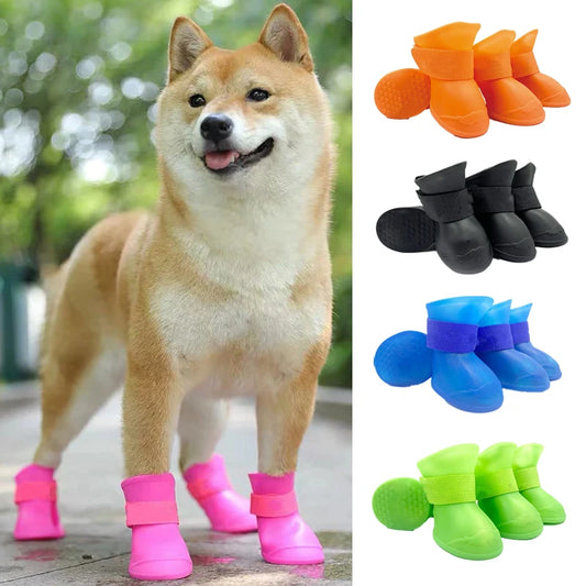 4Pcs Pet WaterProof Rainshoe