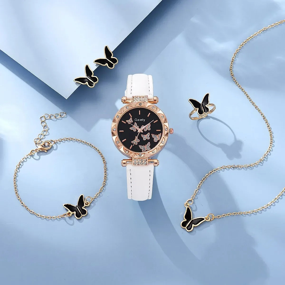 Women Watch-Necklace-Ring-Bracelet Set