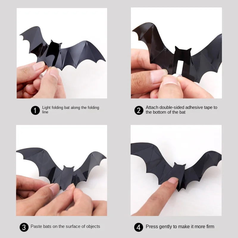 3D Black Bat Wall Stickers