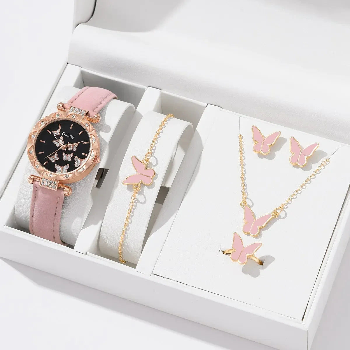 Women Watch-Necklace-Ring-Bracelet Set