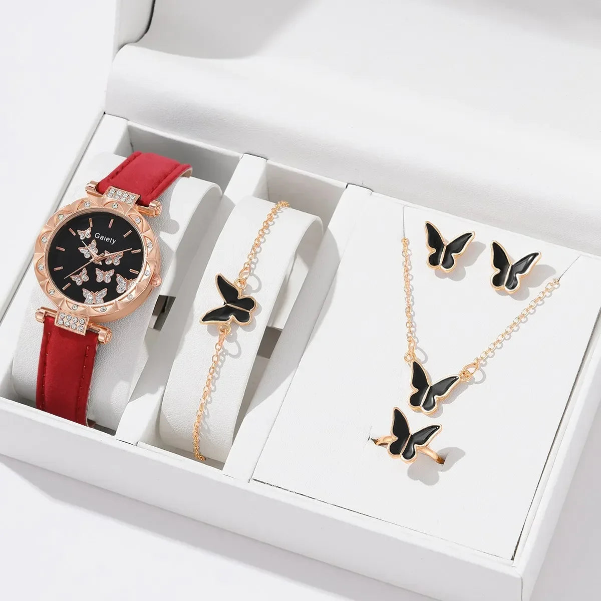 Women Watch-Necklace-Ring-Bracelet Set