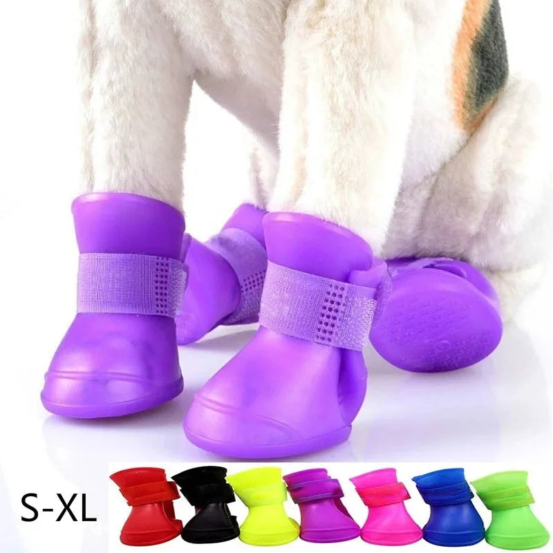 4Pcs Pet WaterProof Rainshoe