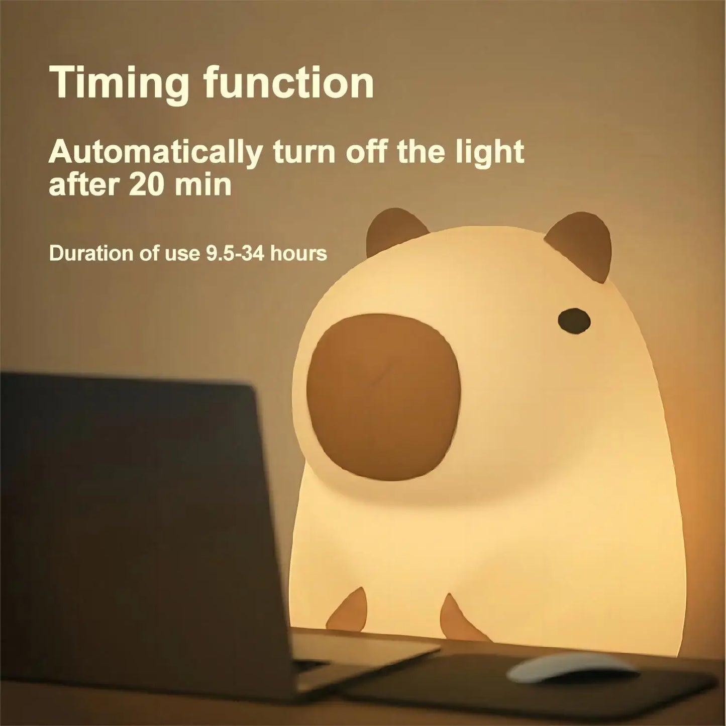 Cute Capybara Silicone Night Light