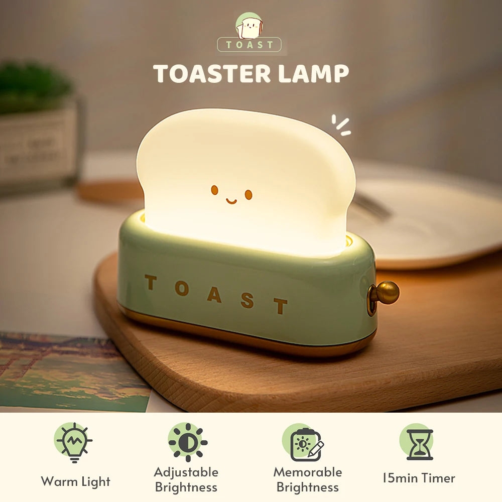 Cute Desk Decor Toaster Lamp