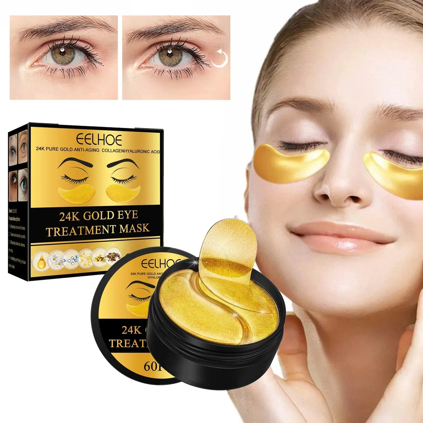 60pcs24K Gold Collagen Eye Mask Patch