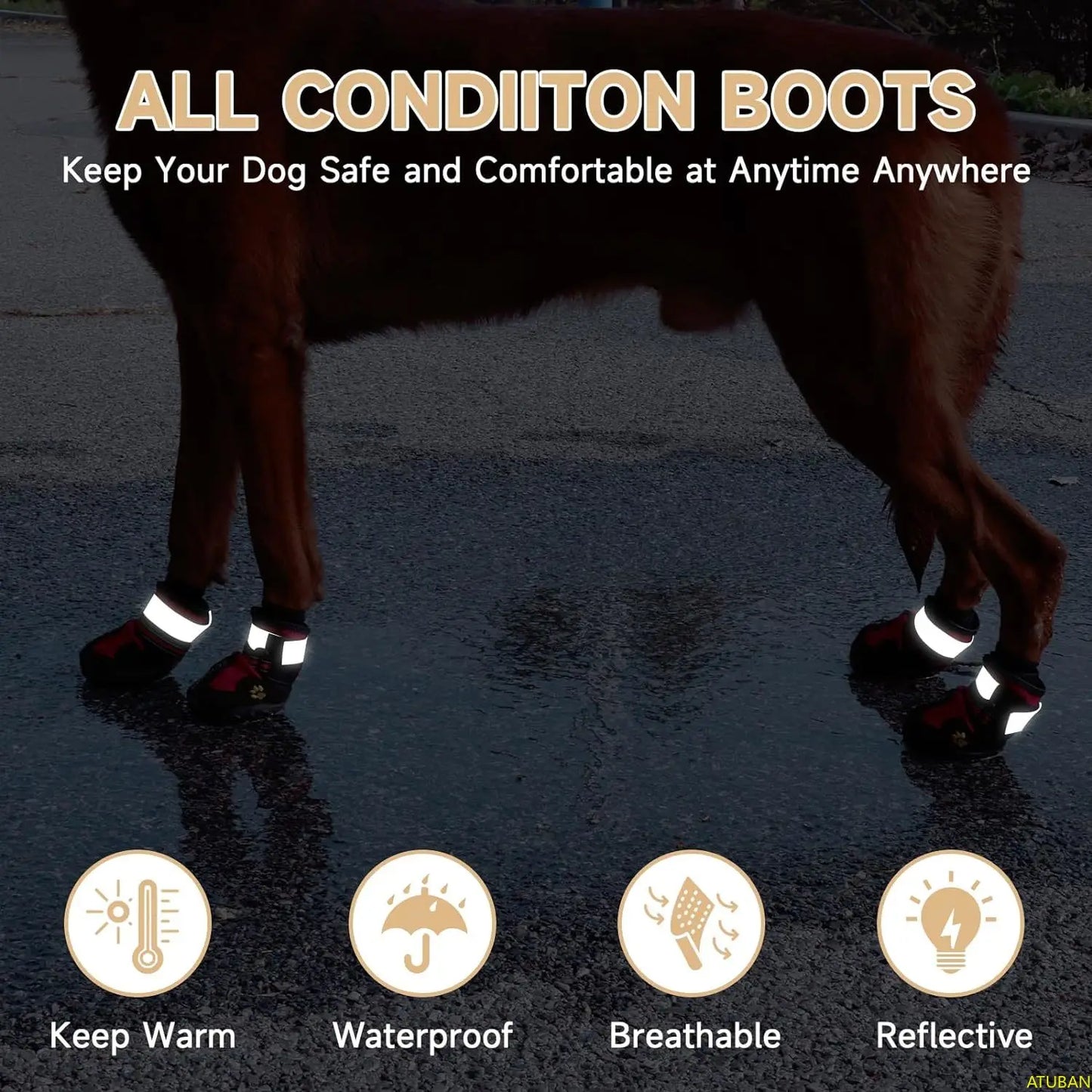 Dog Shoes with Anti-Slip Socks