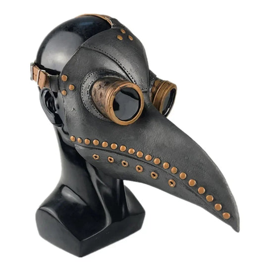 Halloween Black Rubber Plague Doctor Mask